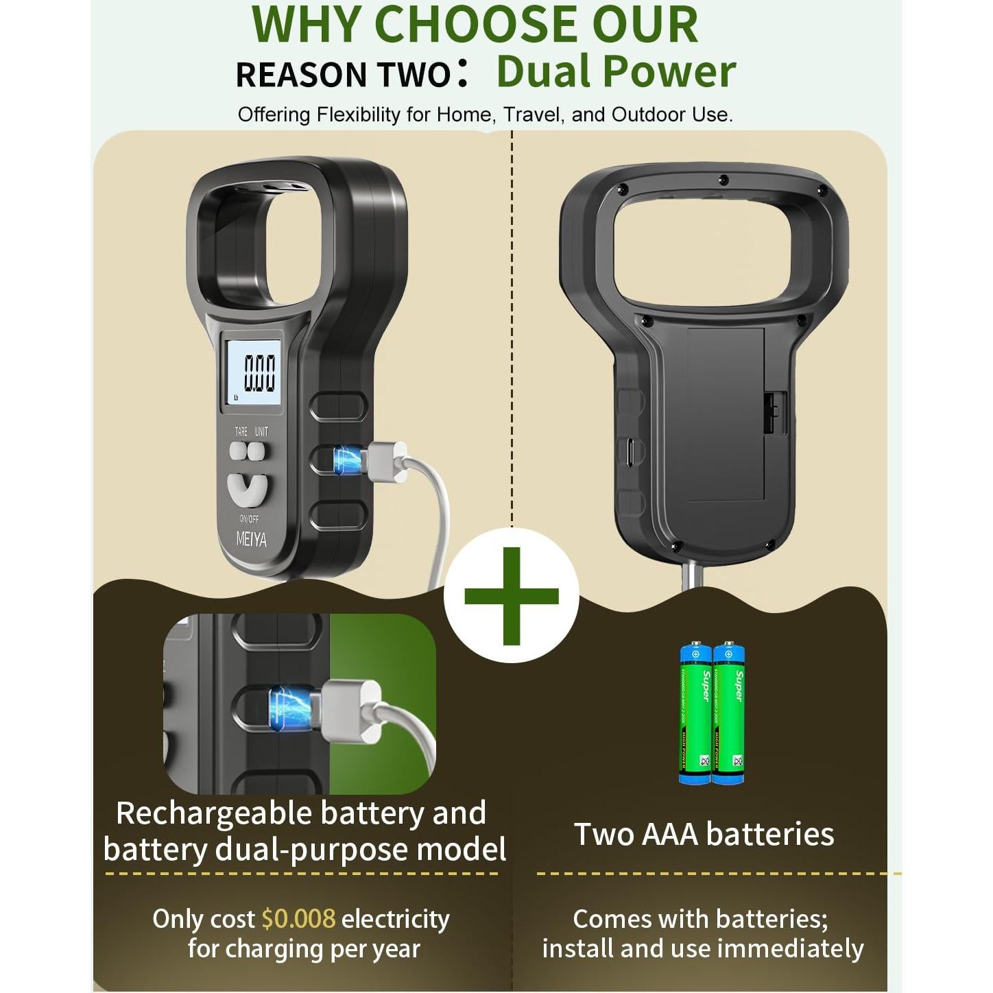 Balanza de Pesca Digital Kaifeng M01-01, 49.9 kg, USB-C, Negro