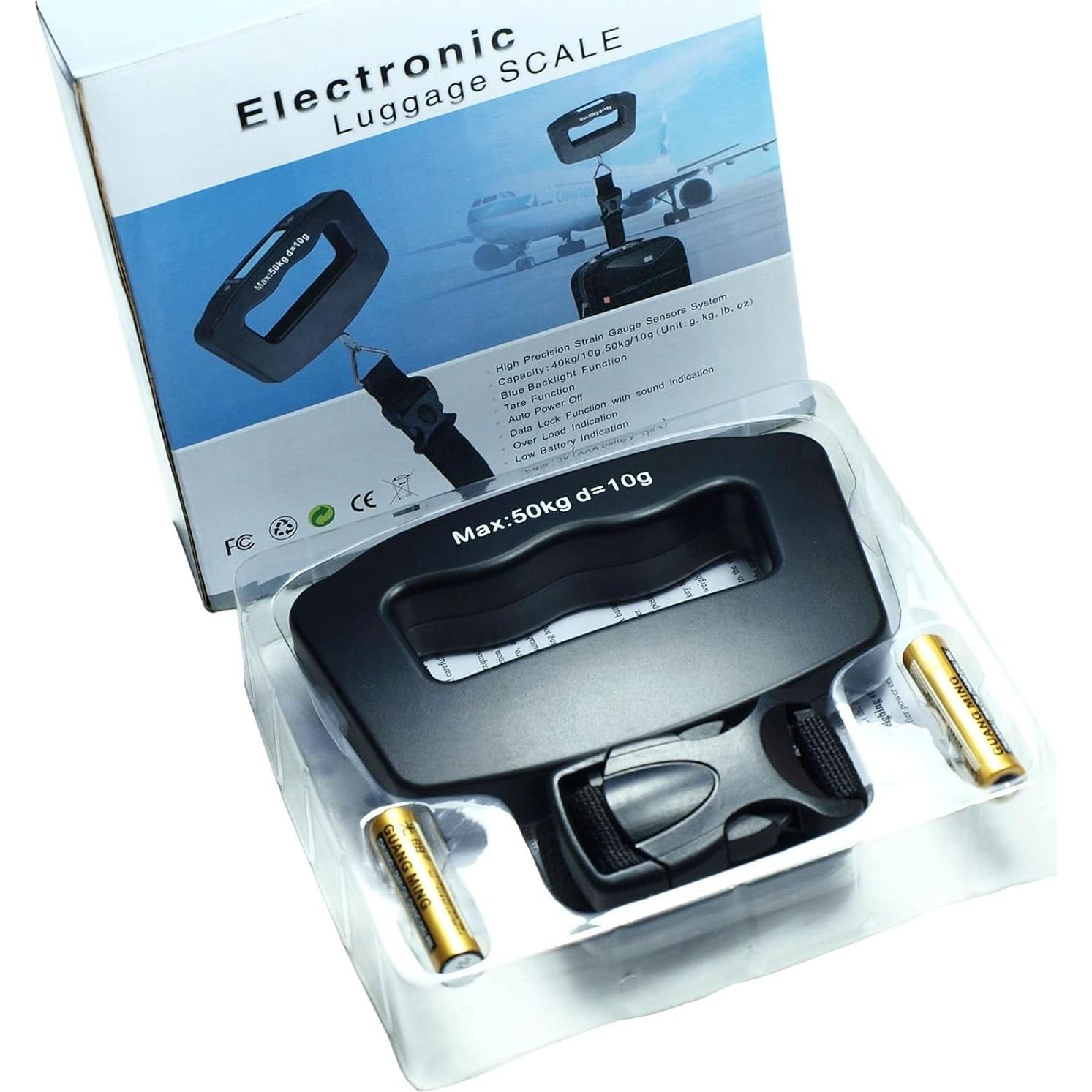 Balanza Digital de Viaje Horizon 50kg con Correa y Pantalla LCD