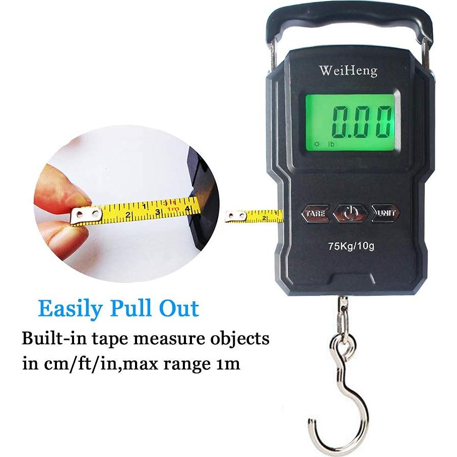 Báscula de Equipaje Digital YYGJ A27 75kg con Cinta Métrica