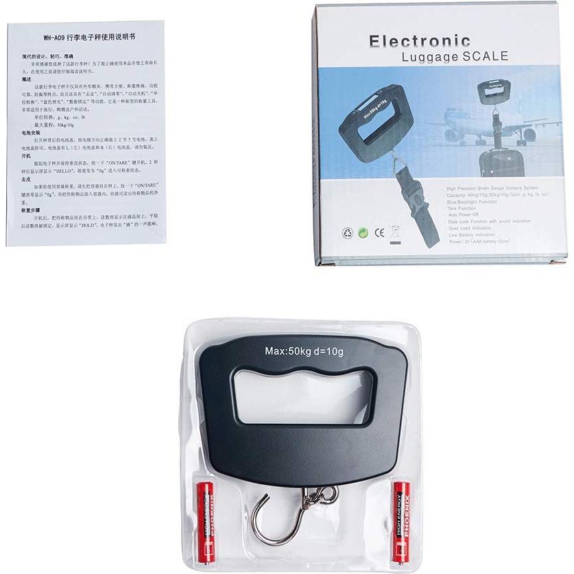 Báscula Digital de Equipaje Portátil YYGJ 50Kg Negra