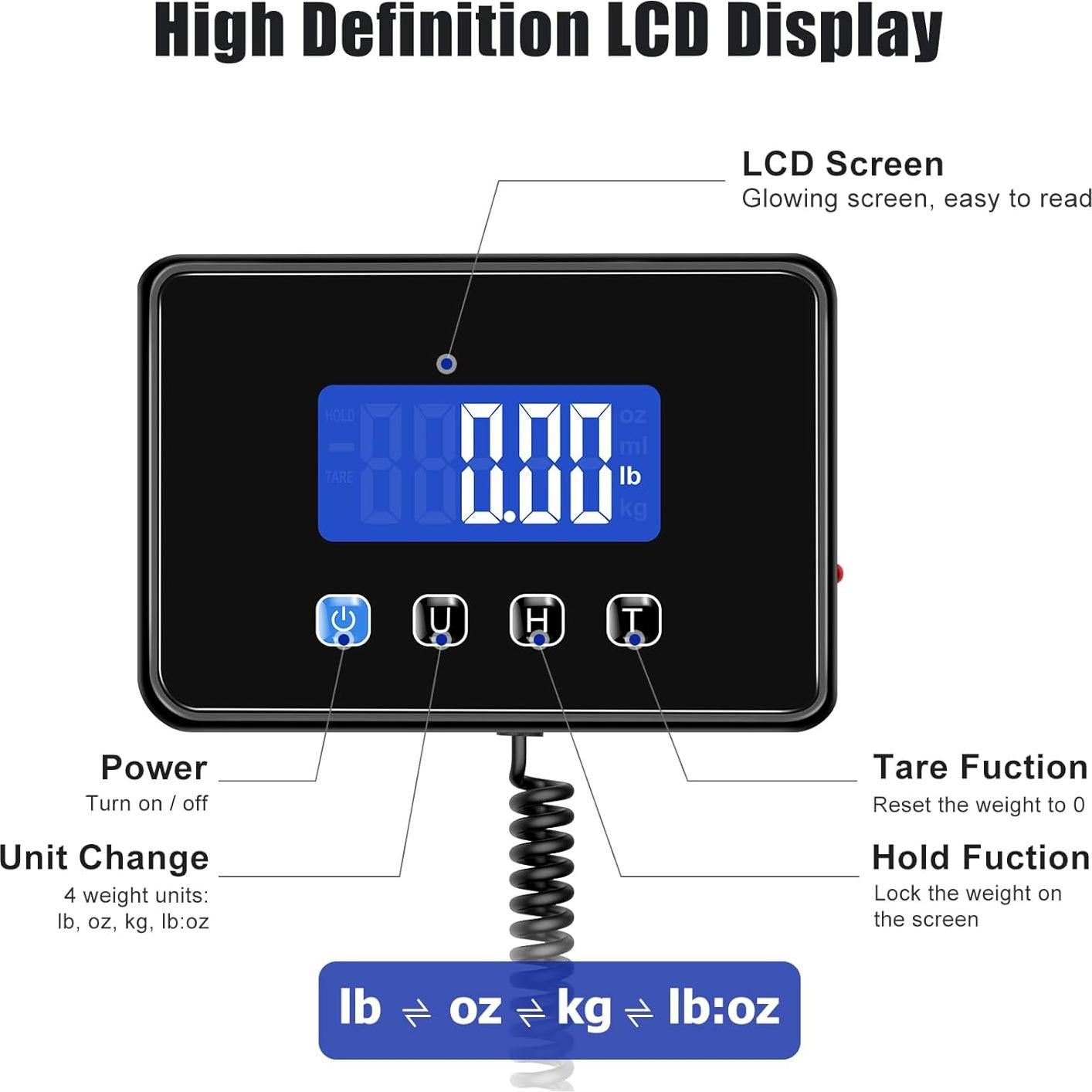 Báscula Digital de Envío KUAIVO P5H 300kg Alta Precisión