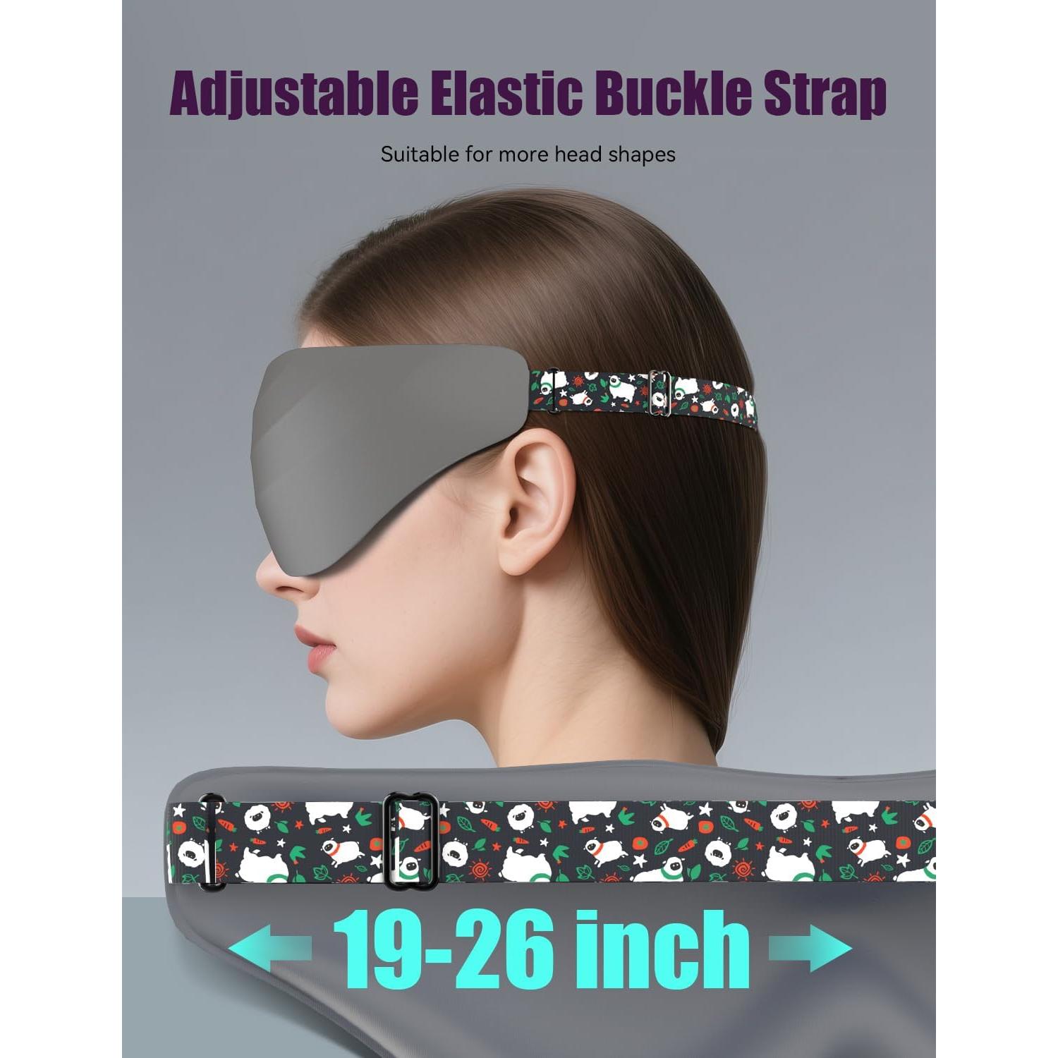 Máscara de Sueño EVA BELLE 3D Bloqueo de Luz Ajustable Gris