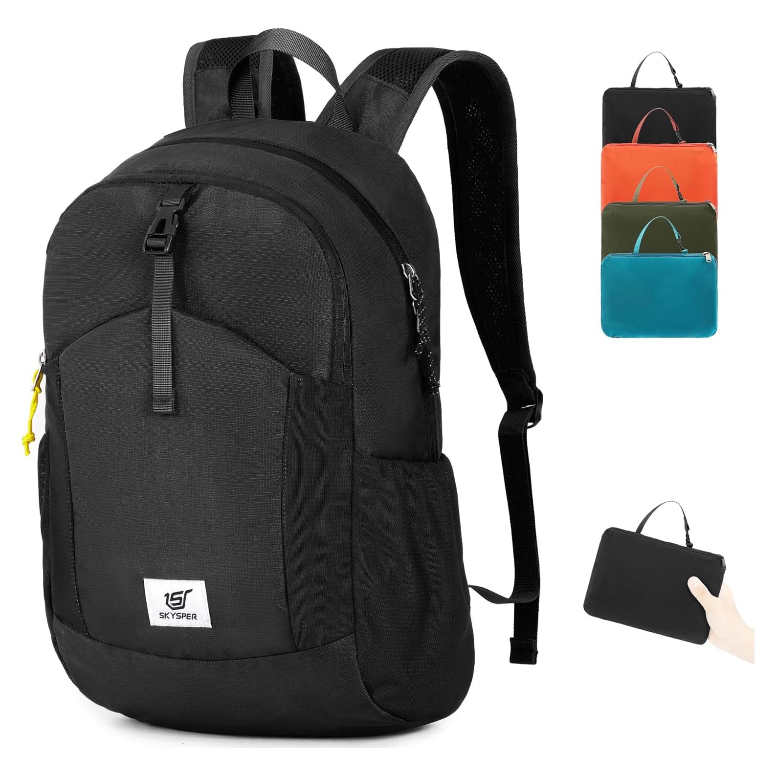 Mochila de Senderismo Plegable SKYSPER 20L Unisex Negra