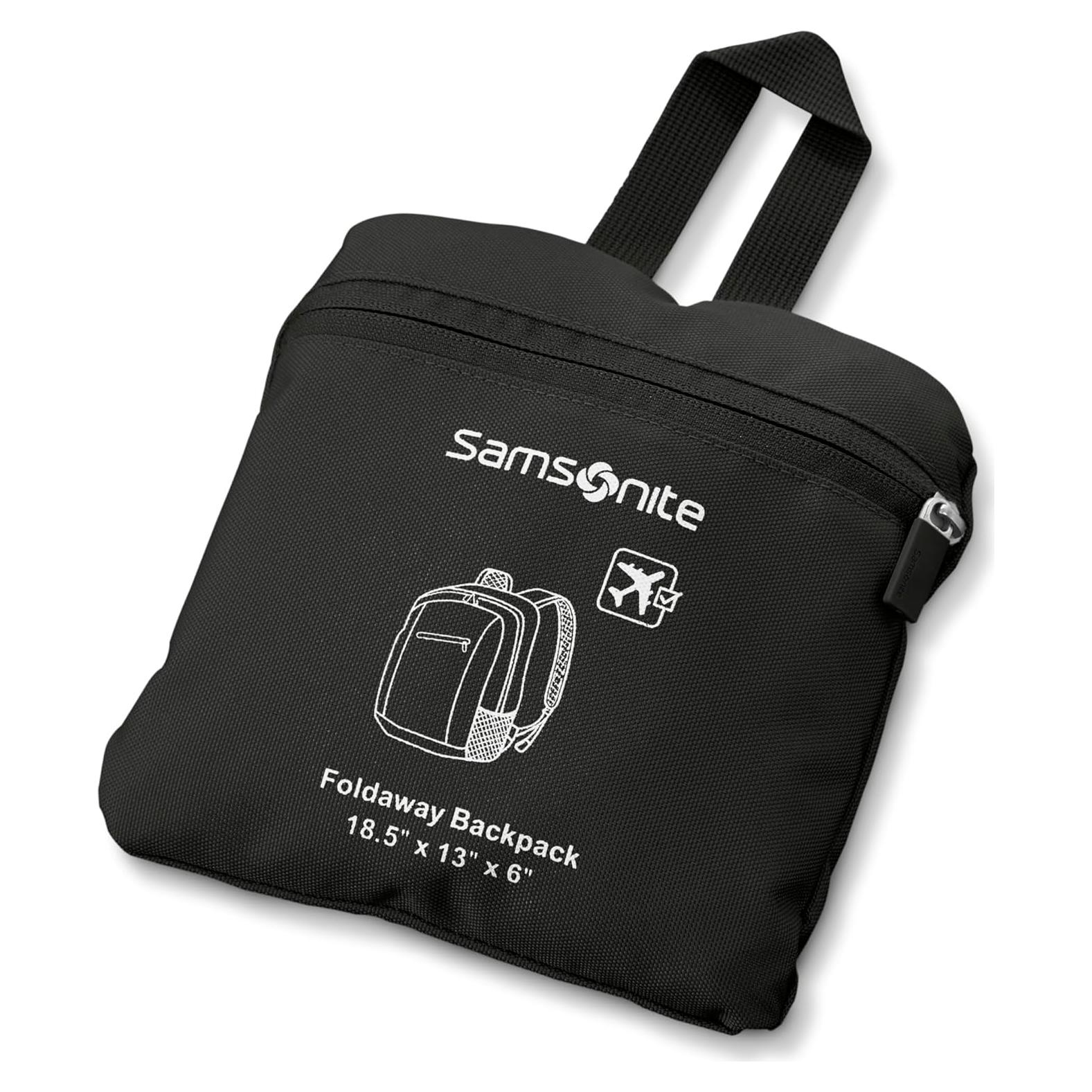 Mochila Plegable Samsonite Unisex Negra 14x15.24x3.81 cm