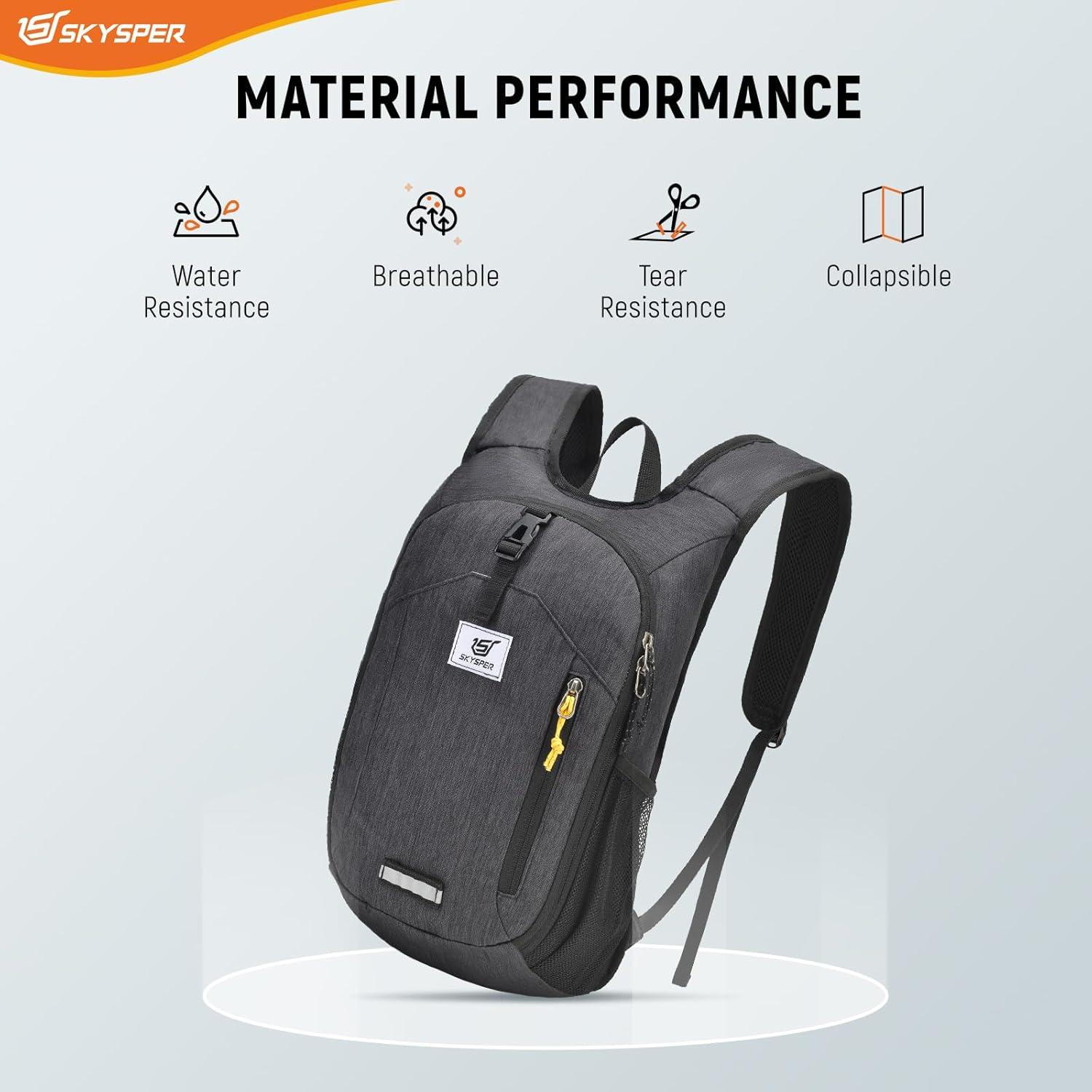 Mochila de Senderismo Plegable SKYSPER 10L Unisex Negra