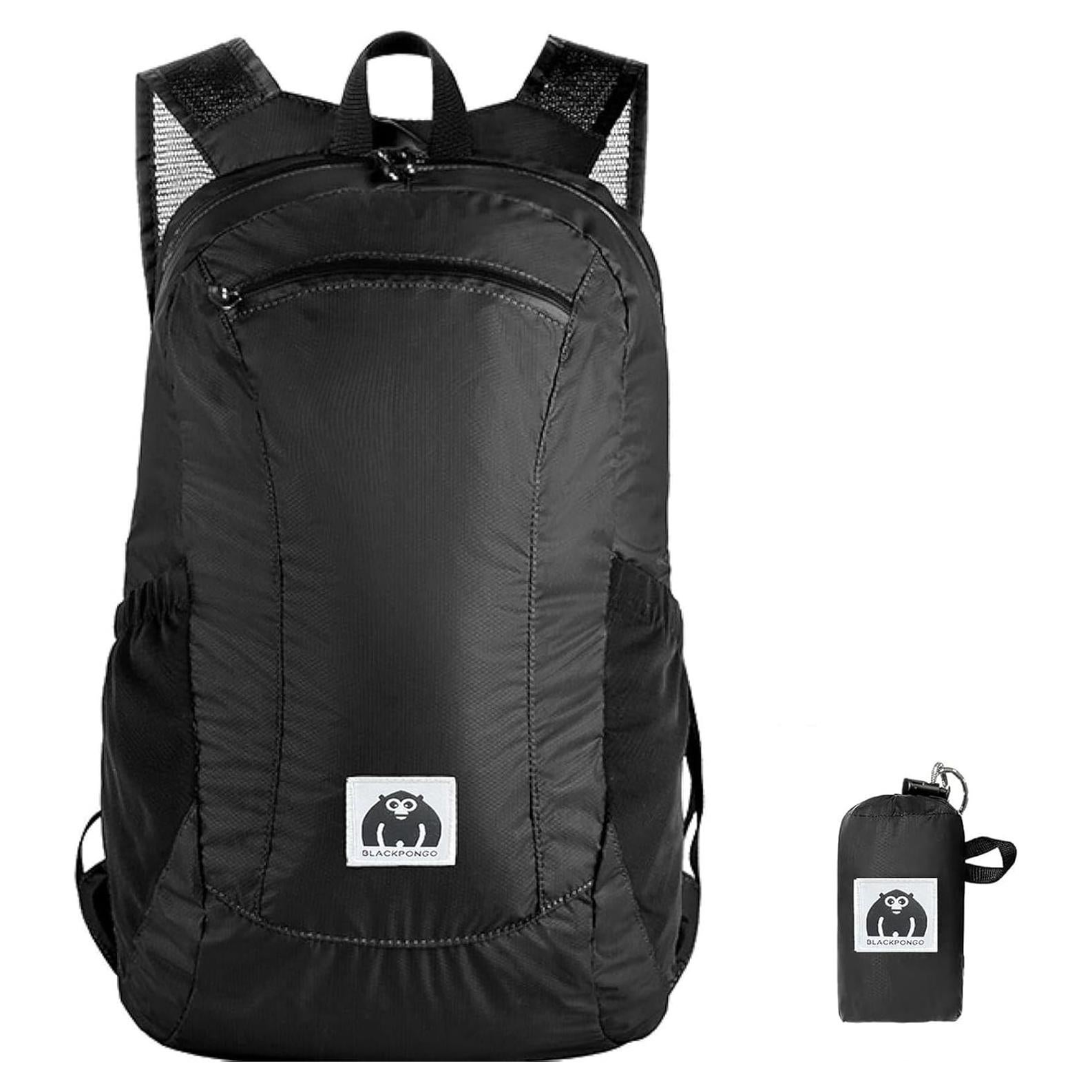 Mochila Plegable 18L Blackpongo Resistente al Agua Negra