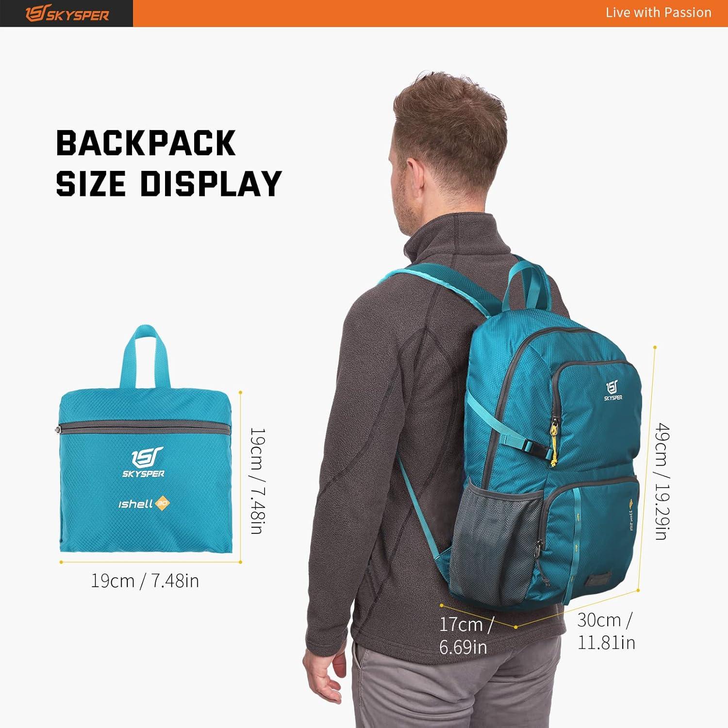 Mochila Plegable Ligera SKYSPER ISHELL30 30L Impermeable