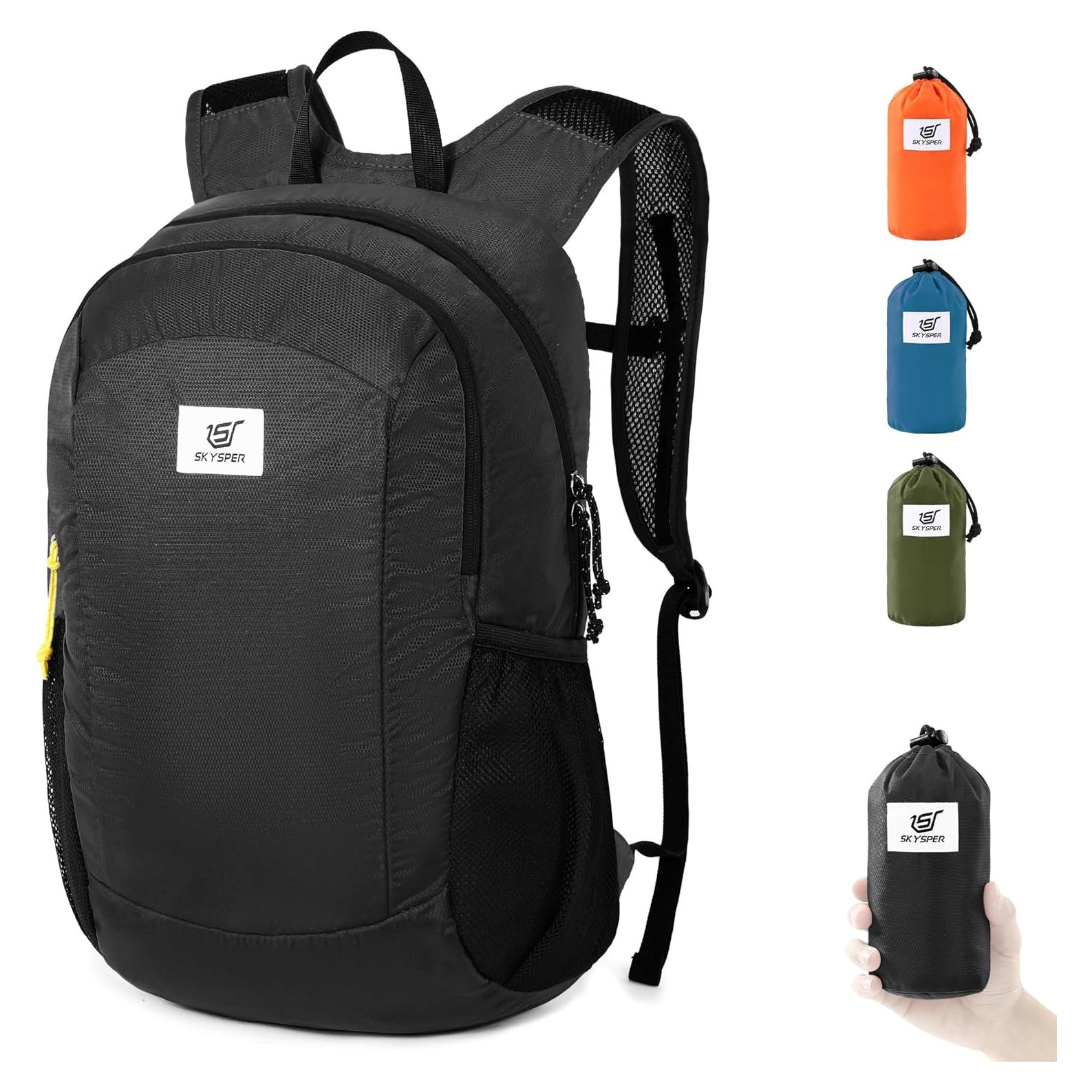 Mochila de Senderismo SKYSPER 16L Plegable Unisex Negra