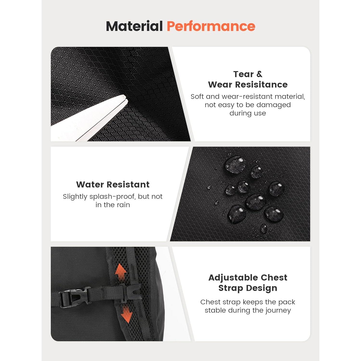 Mochila de Senderismo SKYSPER 16L Plegable Unisex Negra