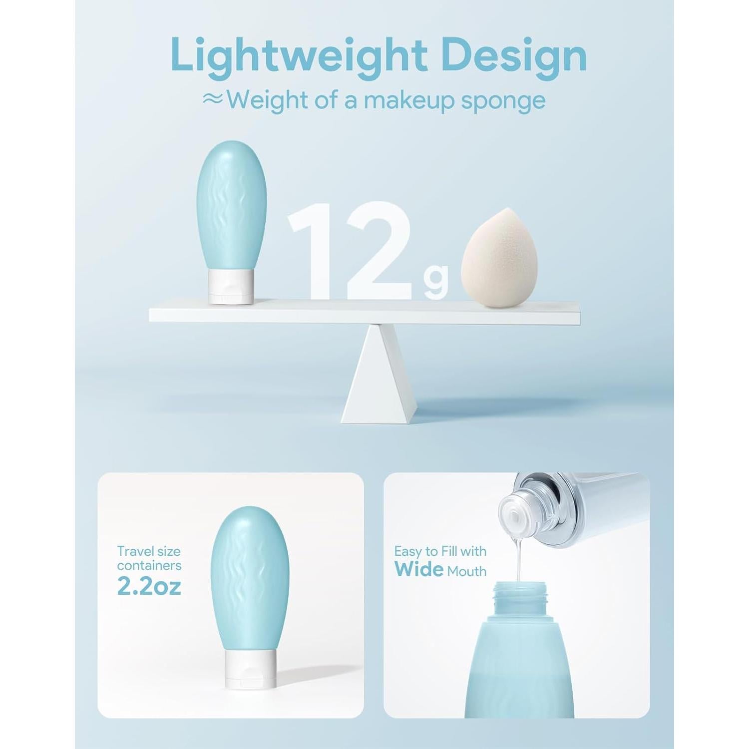 Botellas de Aseo de Viaje Lotour 4 Pack 60ml Aprobadas TSA