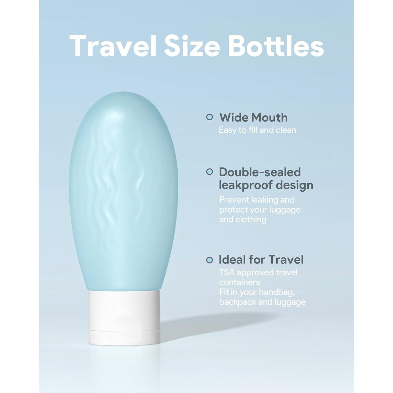 Botellas de Aseo de Viaje Lotour 4 Pack 60ml Aprobadas TSA