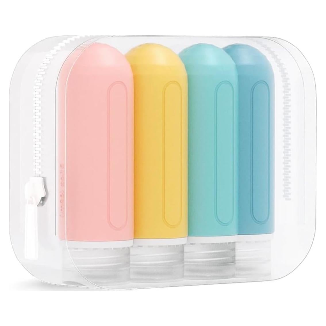 Botellas de Viaje Silicona Genérica 4 Unidades 88.7ml Aprobadas TSA