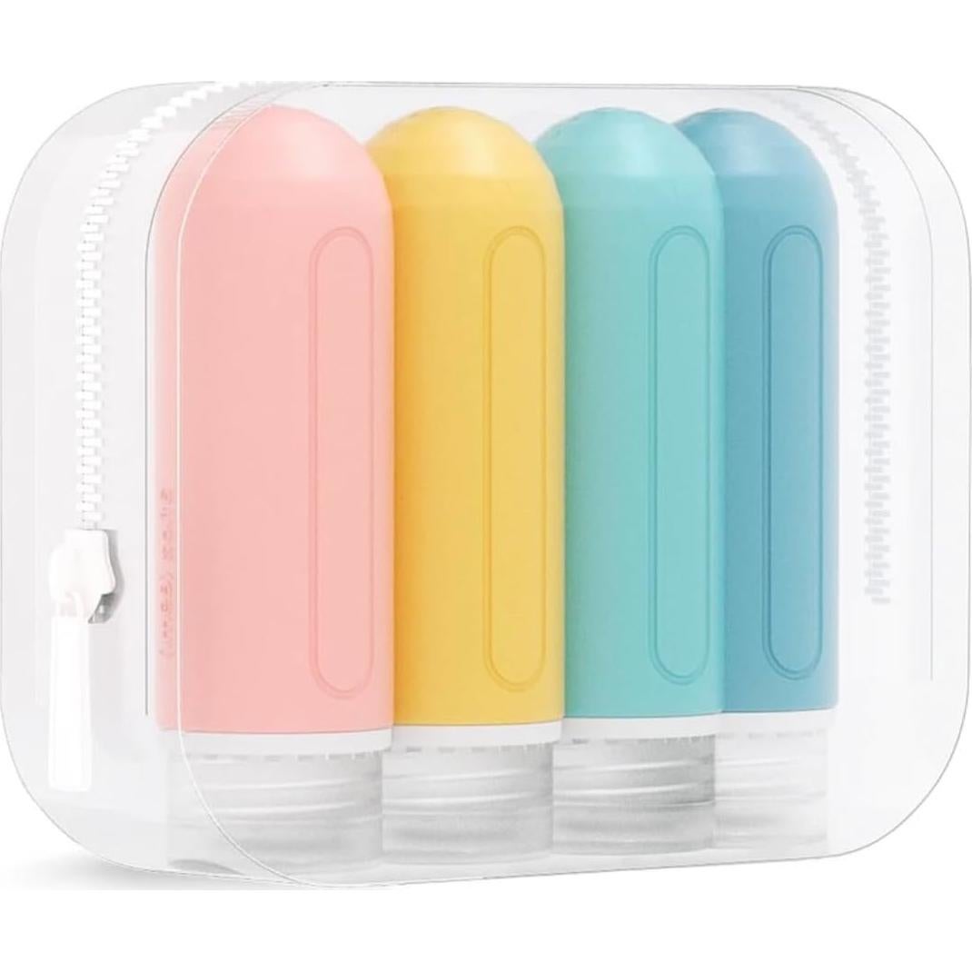 Botellas de Viaje Silicona Genérica 4 Unidades 88.7ml Aprobadas TSA