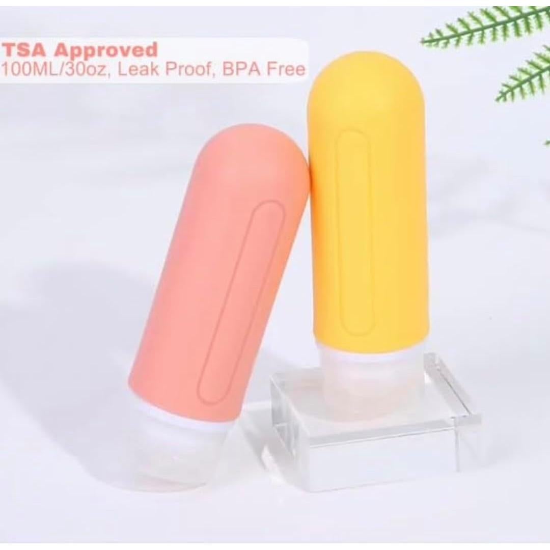 Botellas de Viaje Silicona Genérica 4 Unidades 88.7ml Aprobadas TSA
