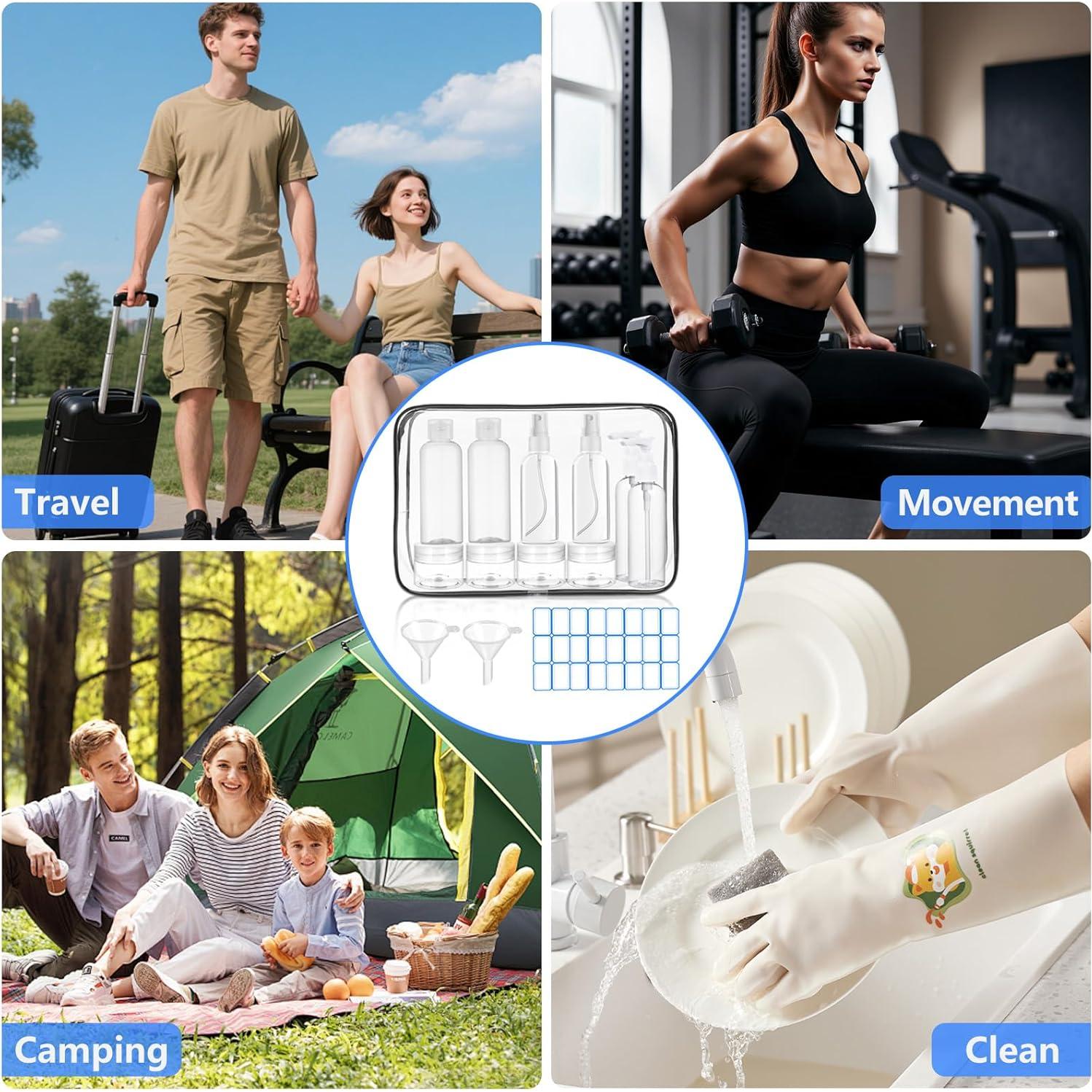 Pack de 14 Botellas de Viaje DTDNZKN Aprobadas por TSA