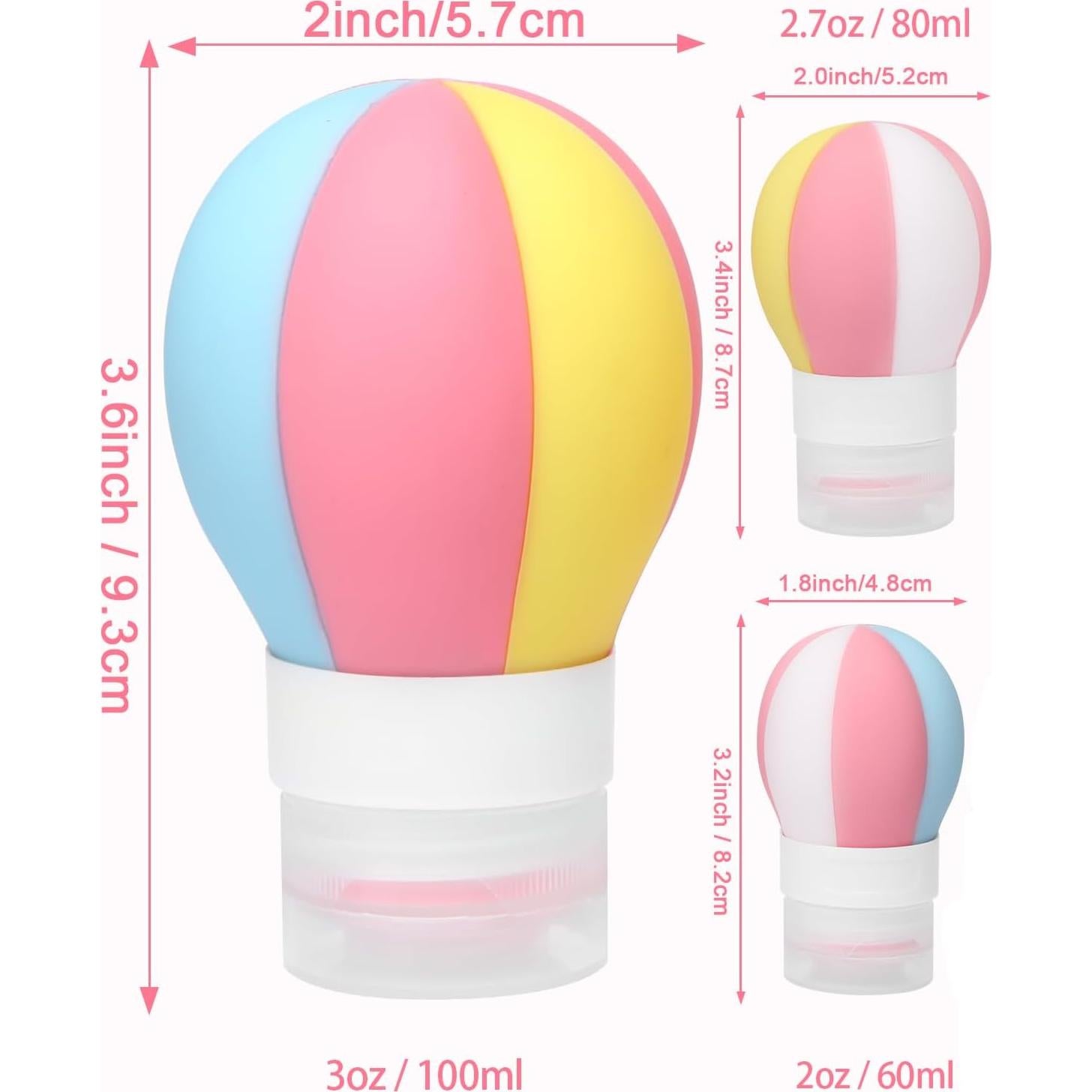 Botellas de Viaje Toplive 3 Piezas Silicona A prueba de Fugas