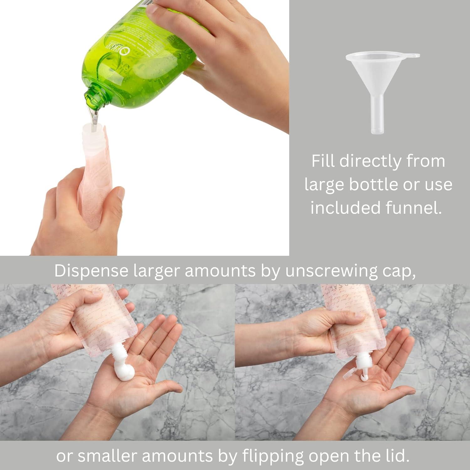 Botellas de Viaje BORSALI 3oz (89ml) Set 18 Piezas TSA