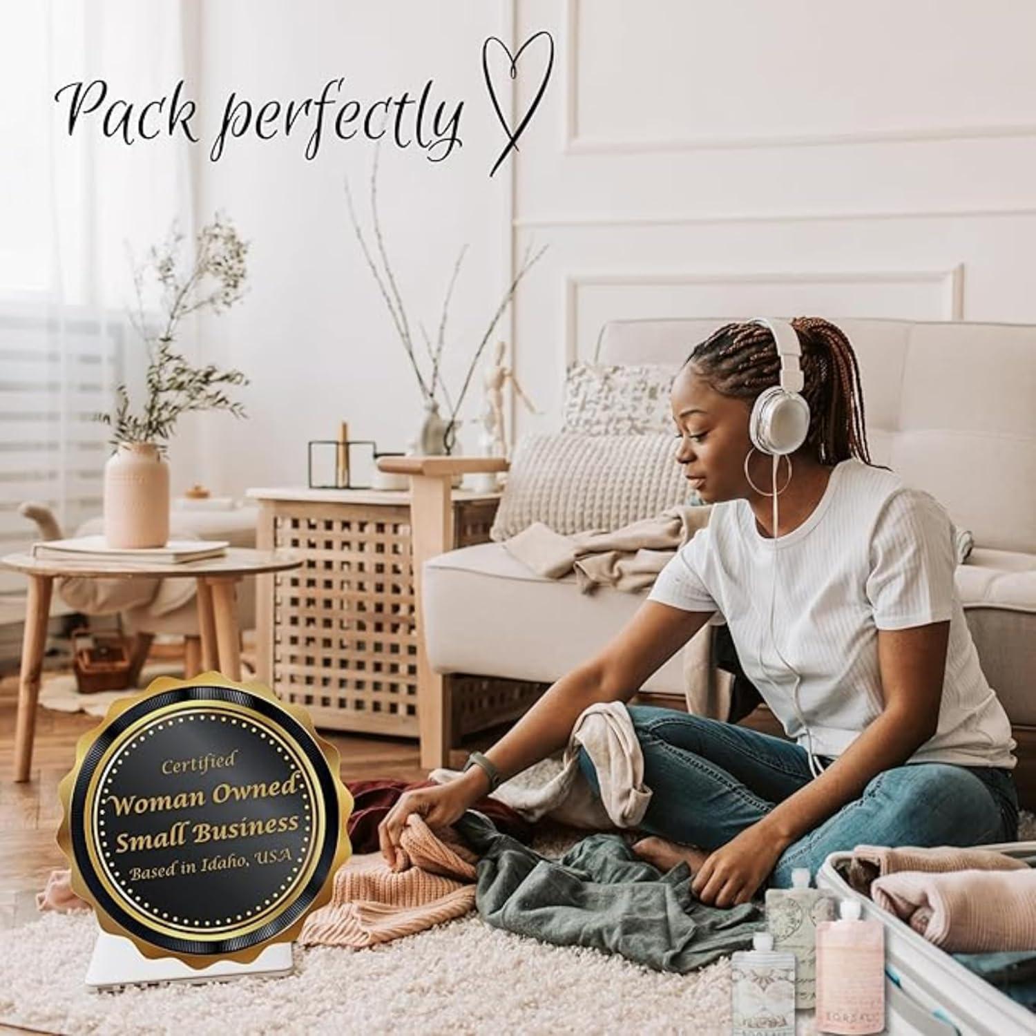 Botellas de Viaje BORSALI 3oz (89ml) Set 18 Piezas TSA