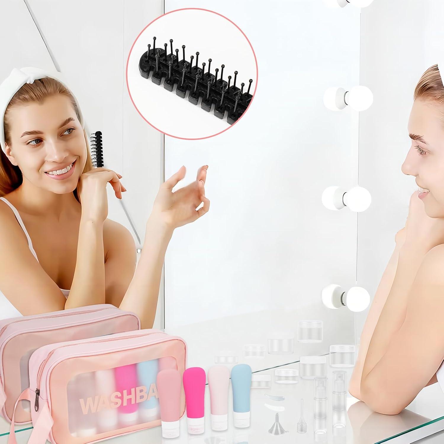 Set de Botellas de Silicona Rosa Helandou 19 Piezas TSA