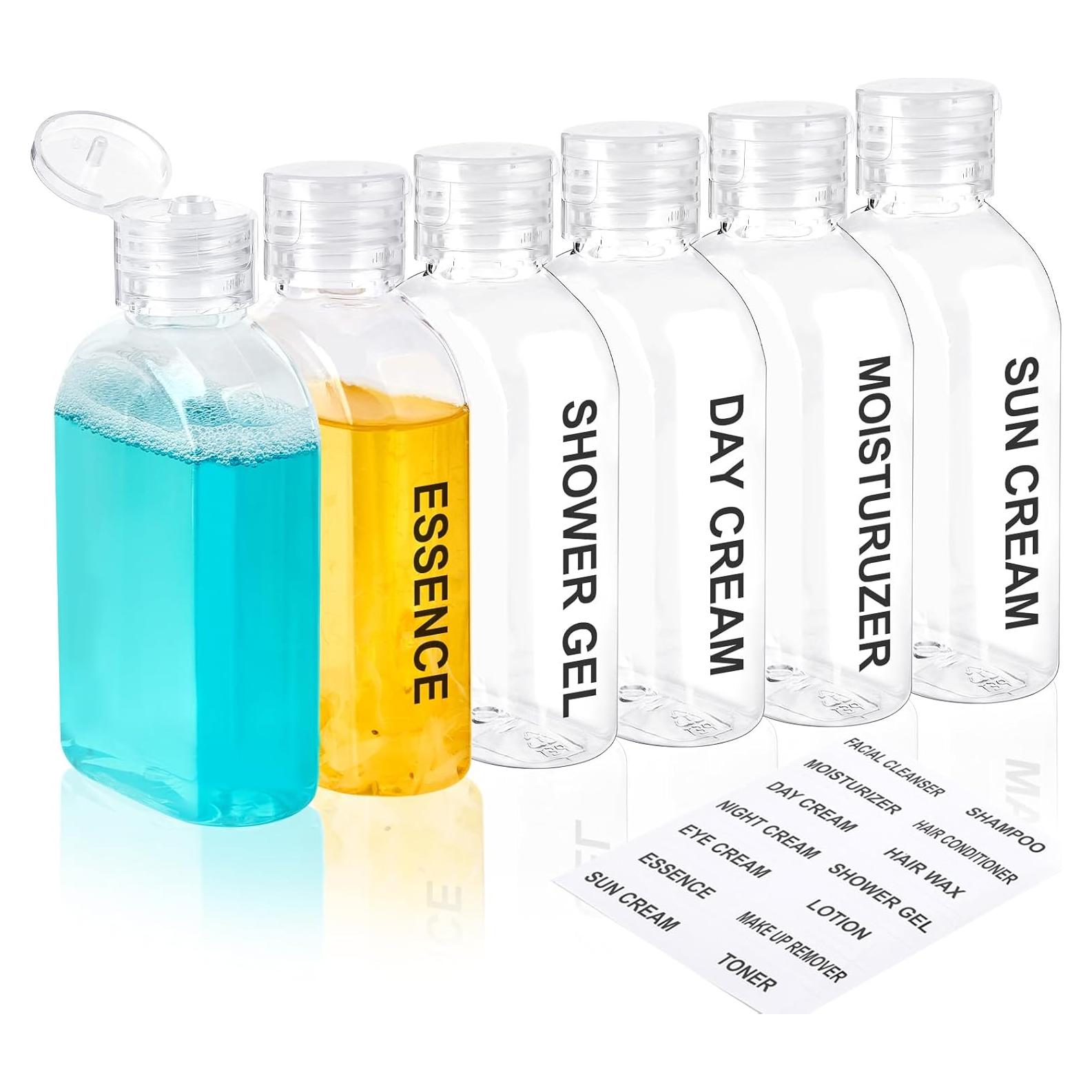 Botellas de Viaje TUZAZO 100ml 6 Pack Aprobadas por TSA