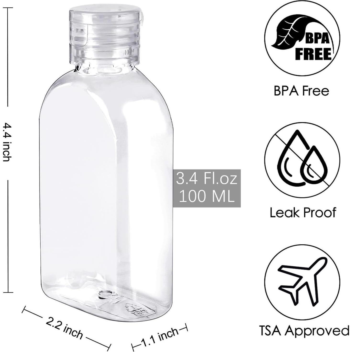 Botellas de Viaje TUZAZO 100ml 6 Pack Aprobadas por TSA