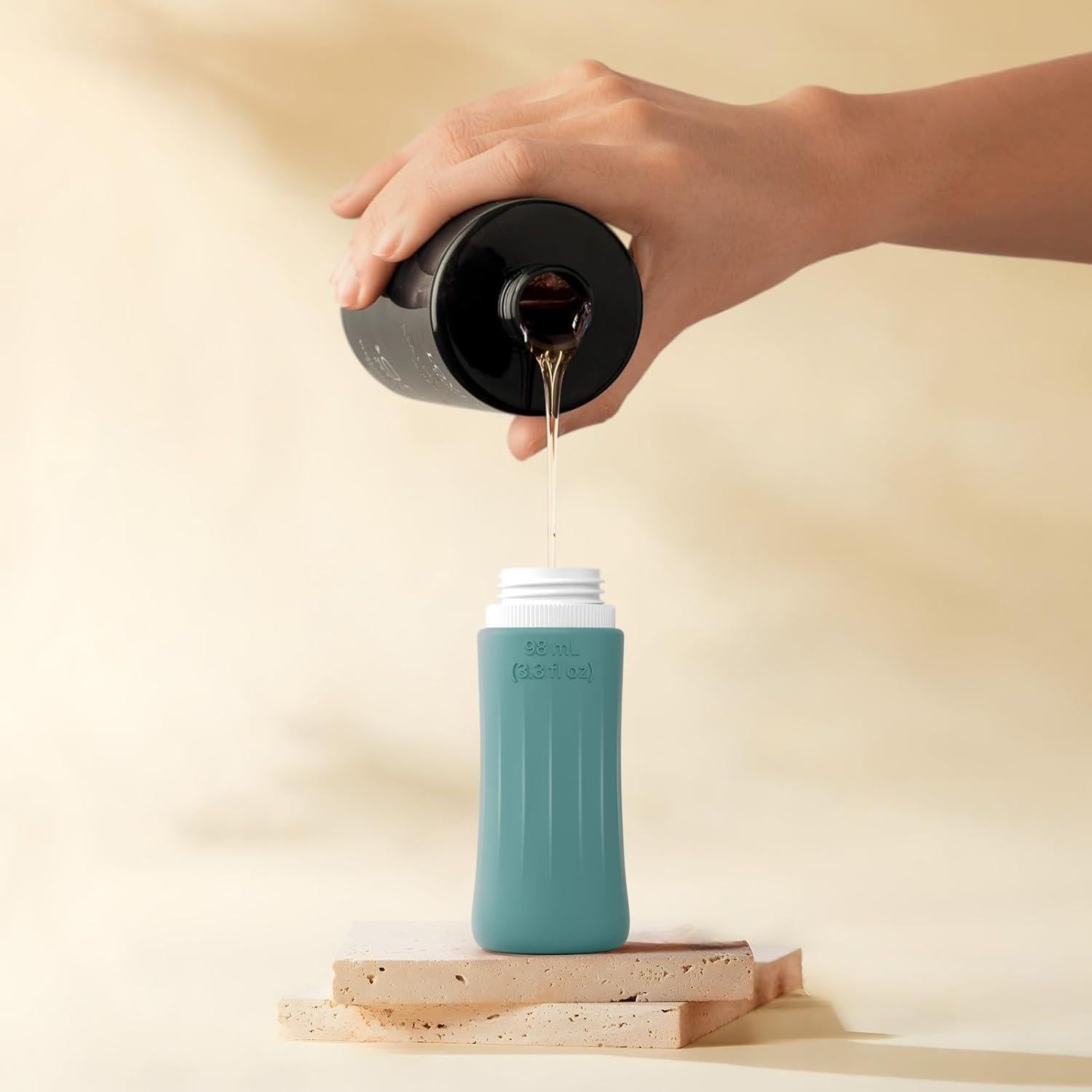 Juego de 4 Botellas de Viaje DEPOZA 97.6 ml Silicona Aprobadas TSA