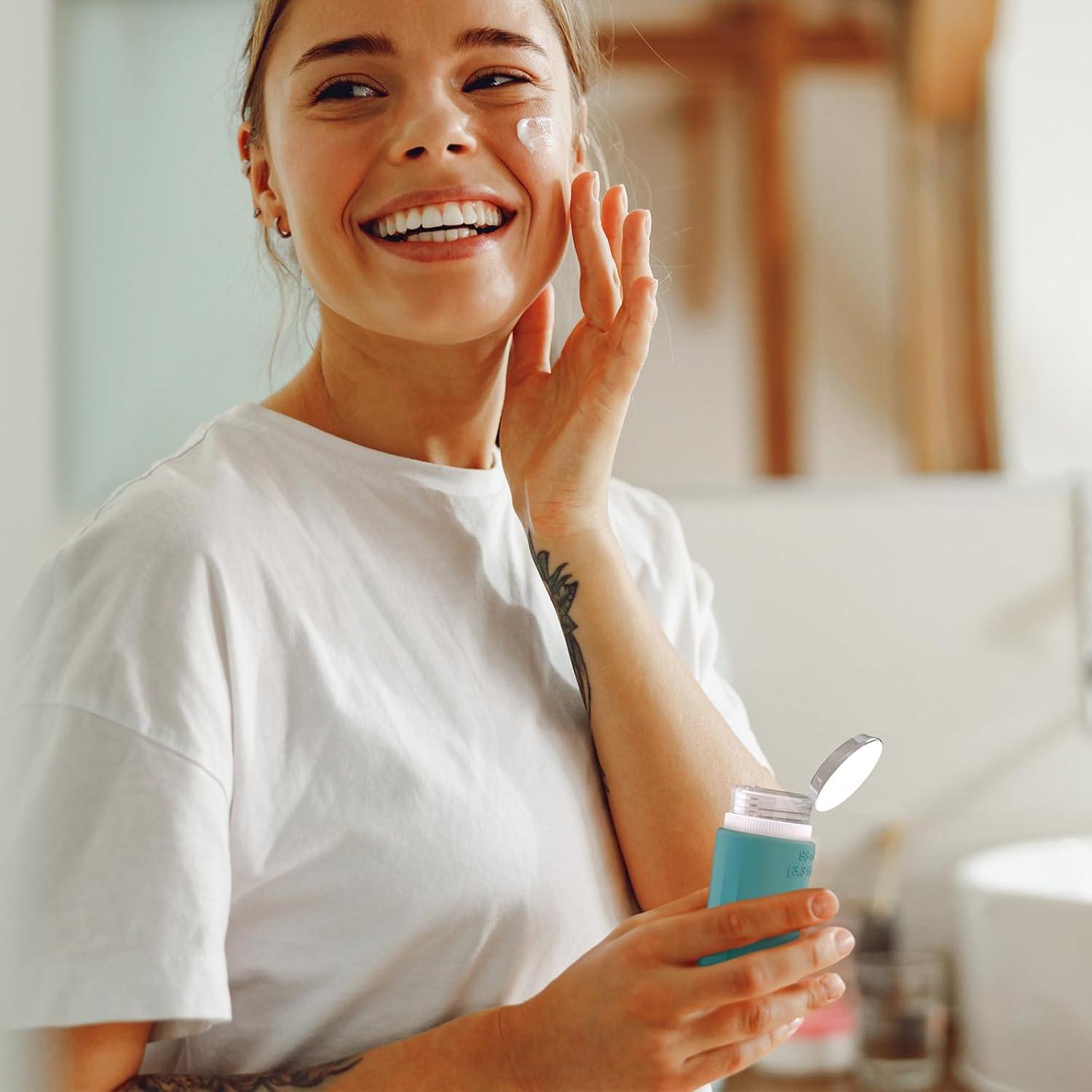 Juego de 4 Botellas de Viaje DEPOZA 97.6 ml Silicona Aprobadas TSA