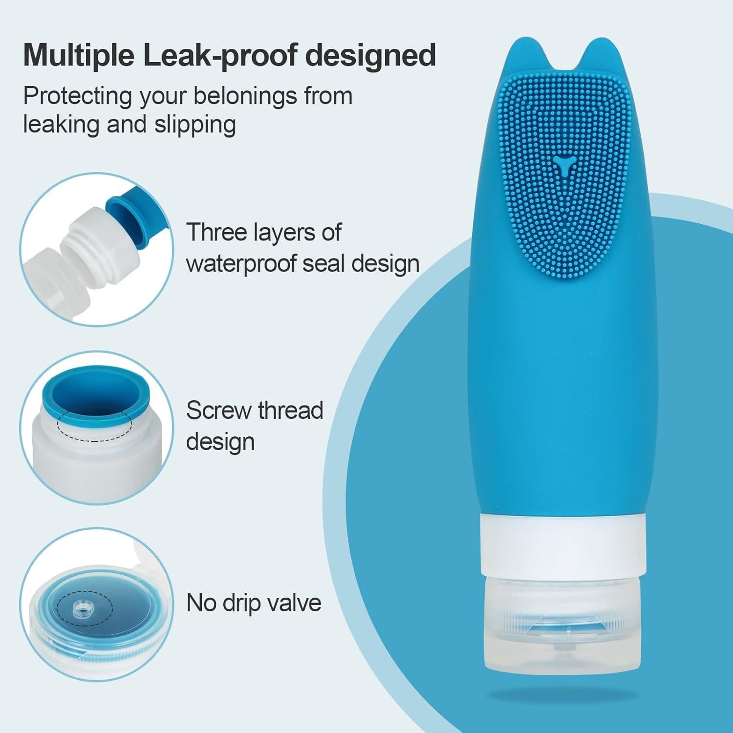 Kit de Botellas de Viaje 16pcs evbetter Silicona 3oz TSA