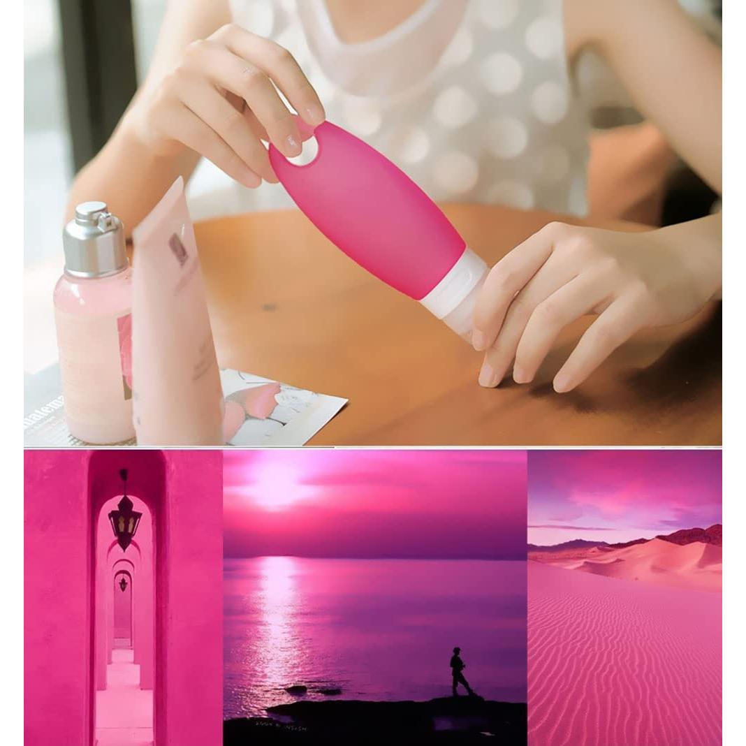 Botellas Reutilizables Silicona 3.3oz SANTREST con Lanyard