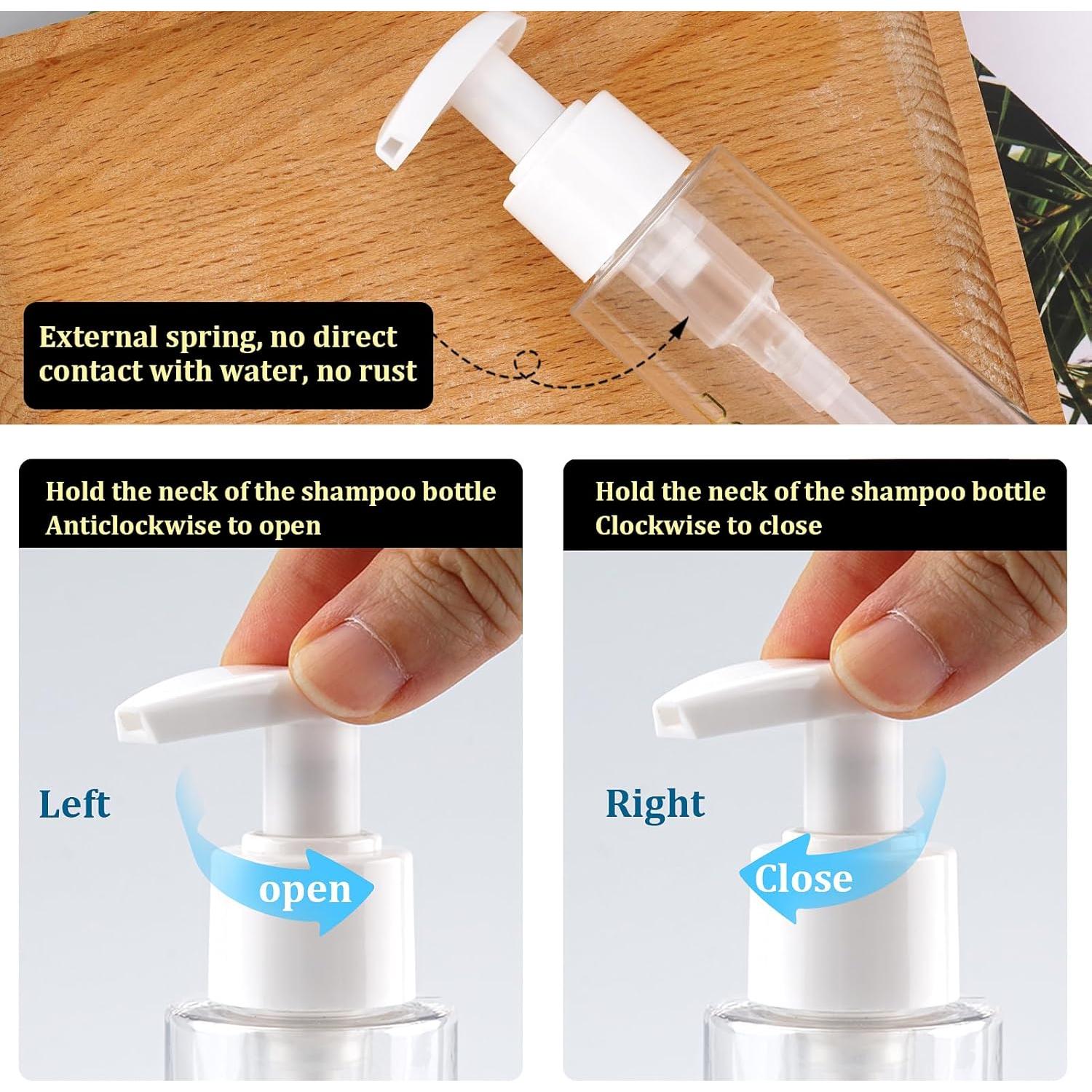 Botellas de Viaje Hethyo 100ml 4 Piezas Recargables Transparentes