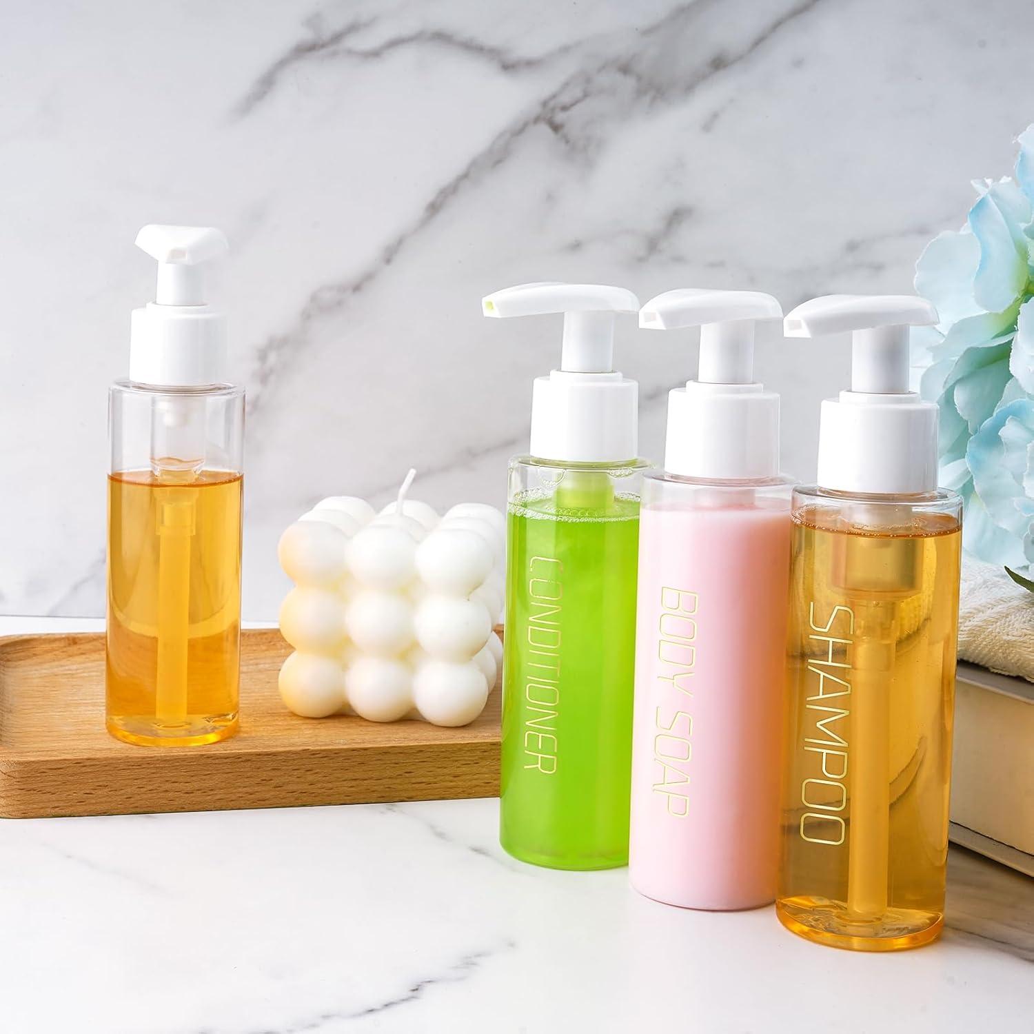 Botellas de Viaje Hethyo 100ml 4 Piezas Recargables Transparentes