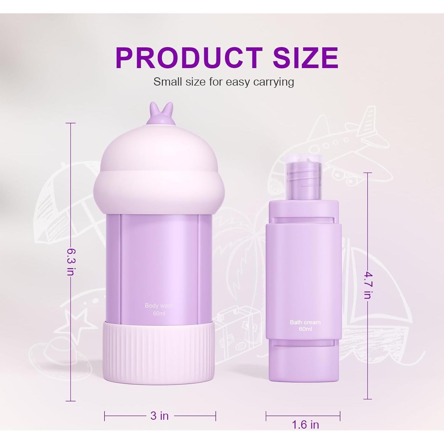 Set de Botellas de Viaje Silicona Occhsouo 60ml Aprobadas TSA