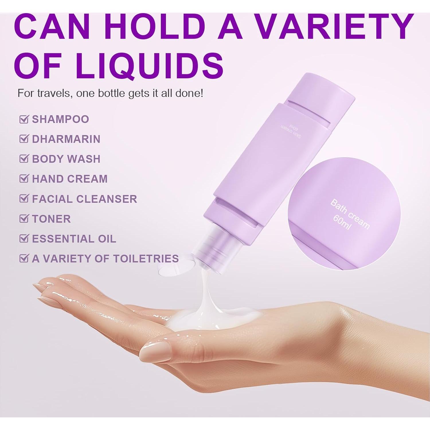 Set de Botellas de Viaje Silicona Occhsouo 60ml Aprobadas TSA