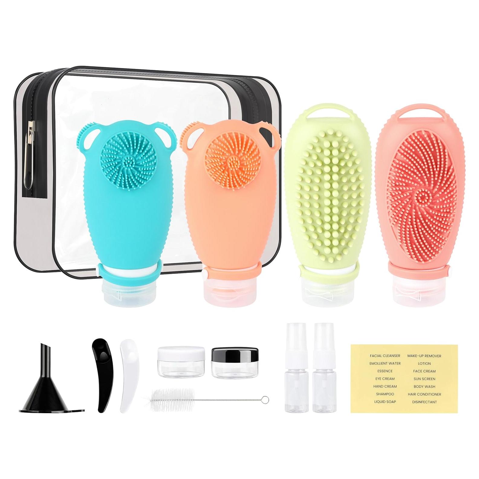 Juego de Botellas de Silicona Marching Pin 12PC Aprobadas TSA