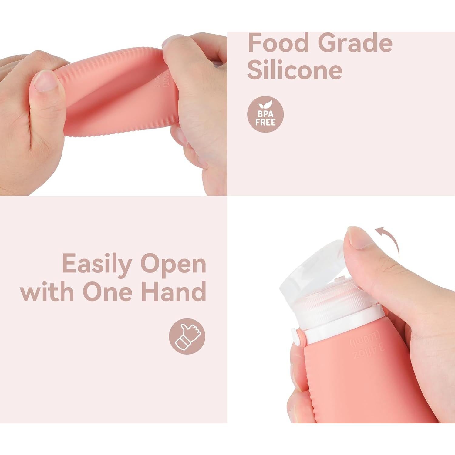 Juego de Botellas de Silicona Marching Pin 12PC Aprobadas TSA