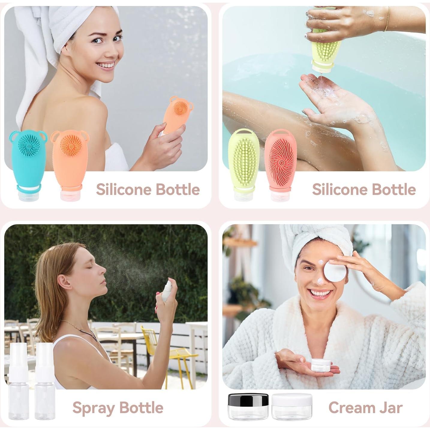 Juego de Botellas de Silicona Marching Pin 12PC Aprobadas TSA