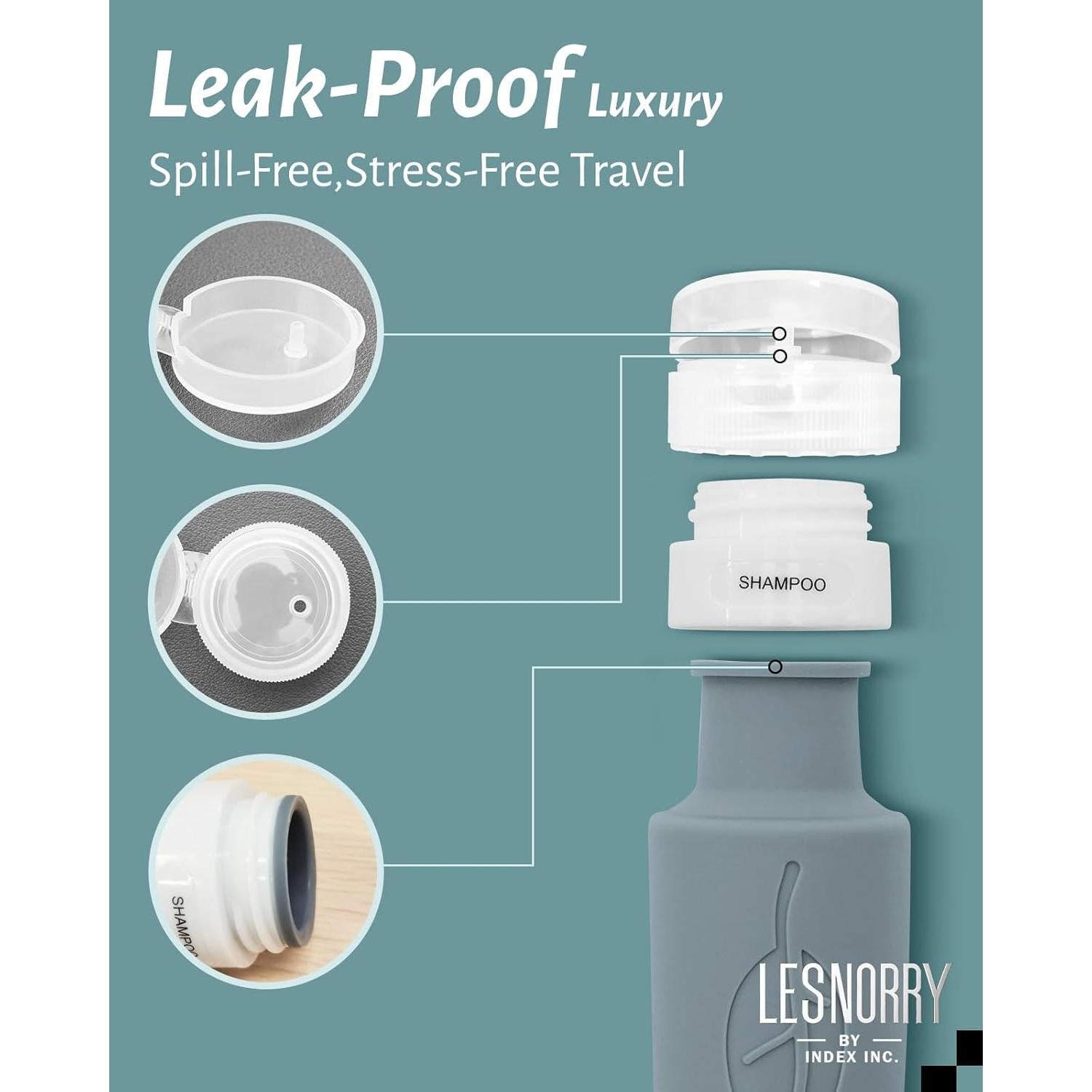 Paquete de 17 Botellas de Viaje Lesnorry 90ml Aprobadas por TSA