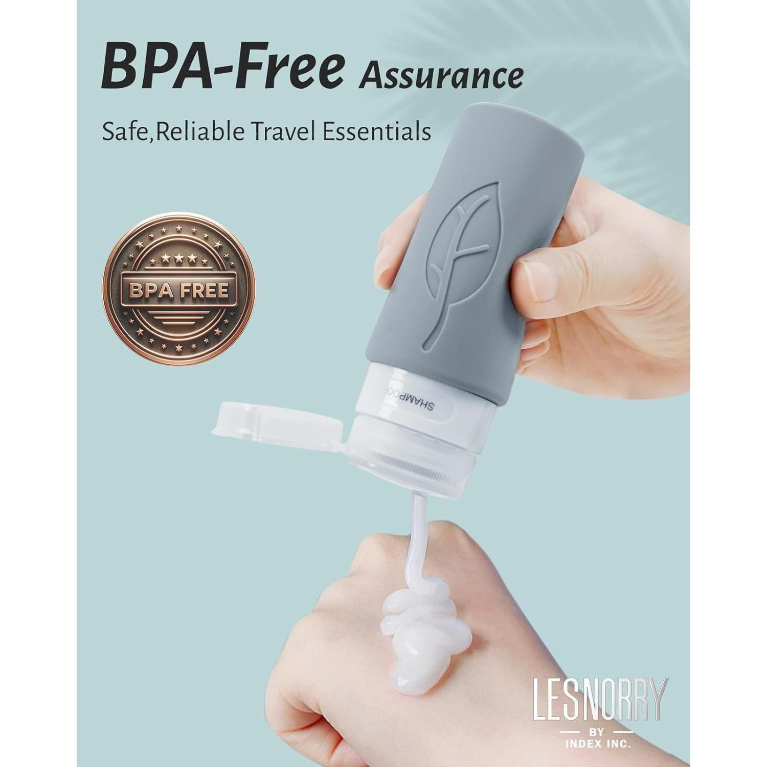 Paquete de 17 Botellas de Viaje Lesnorry 90ml Aprobadas por TSA