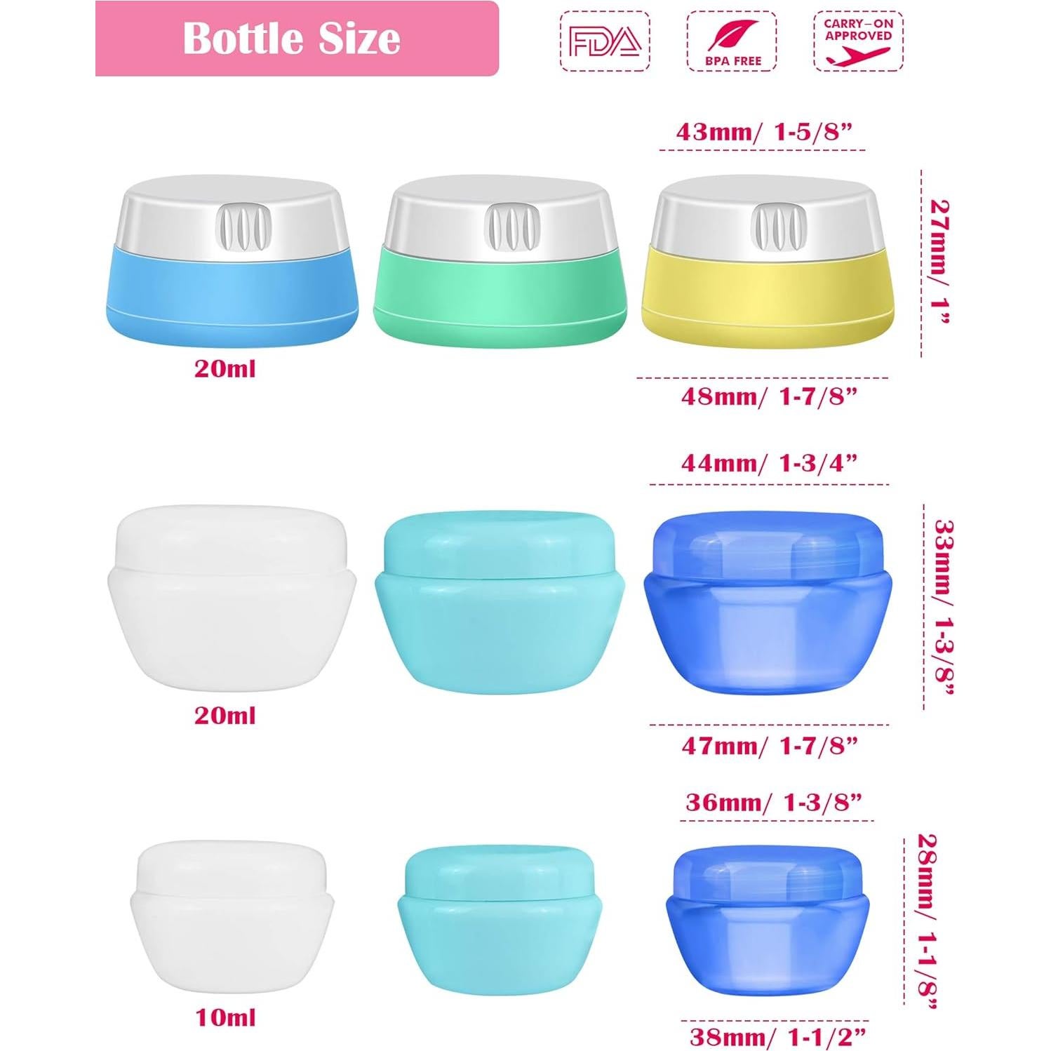 Set de Botellas de Viaje Selizo 9 Piezas Silicona y Plástico