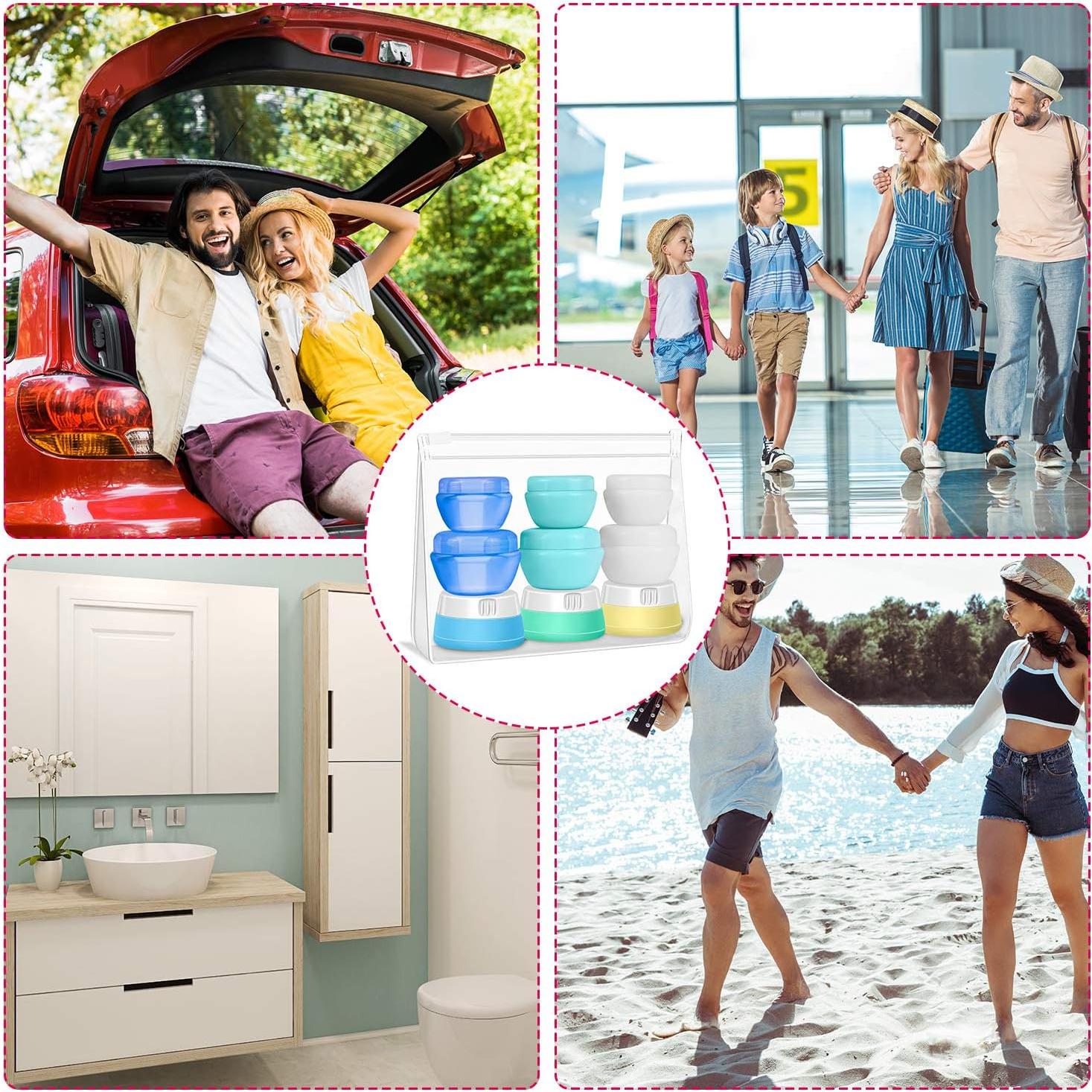 Set de Botellas de Viaje Selizo 9 Piezas Silicona y Plástico