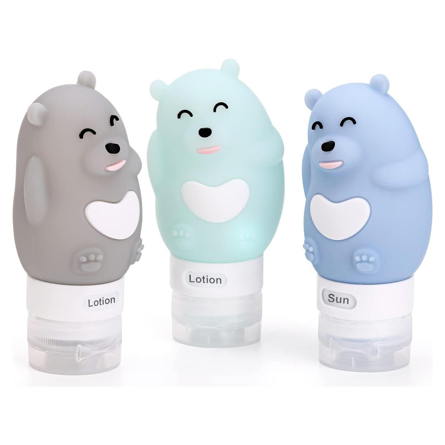 Juego de Botellas de Viaje Heicat 2.7 oz Silicona a Prueba de Fugas