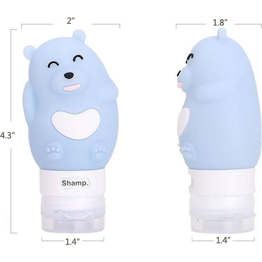 Juego de Botellas de Viaje Heicat 2.7 oz Silicona a Prueba de Fugas