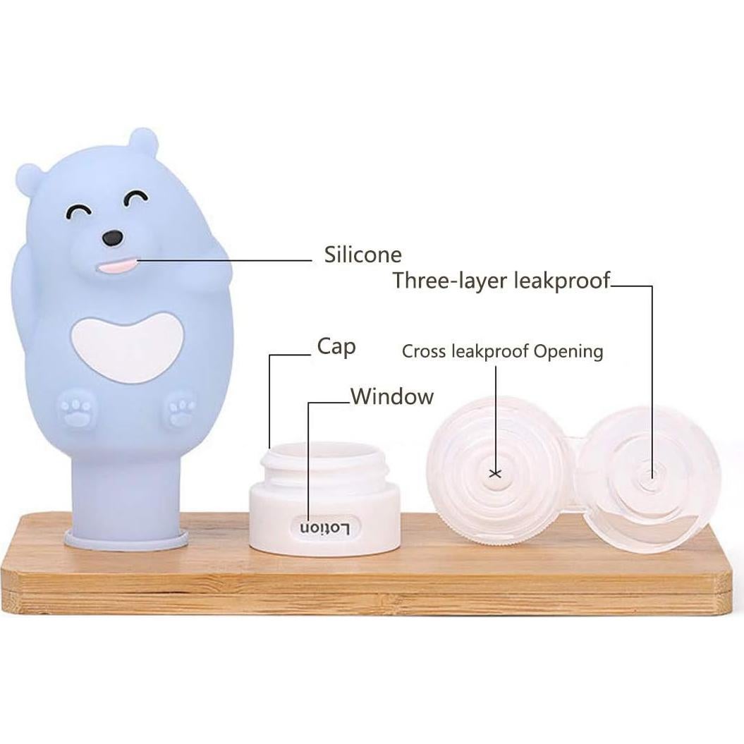 Juego de Botellas de Viaje Heicat 2.7 oz Silicona a Prueba de Fugas