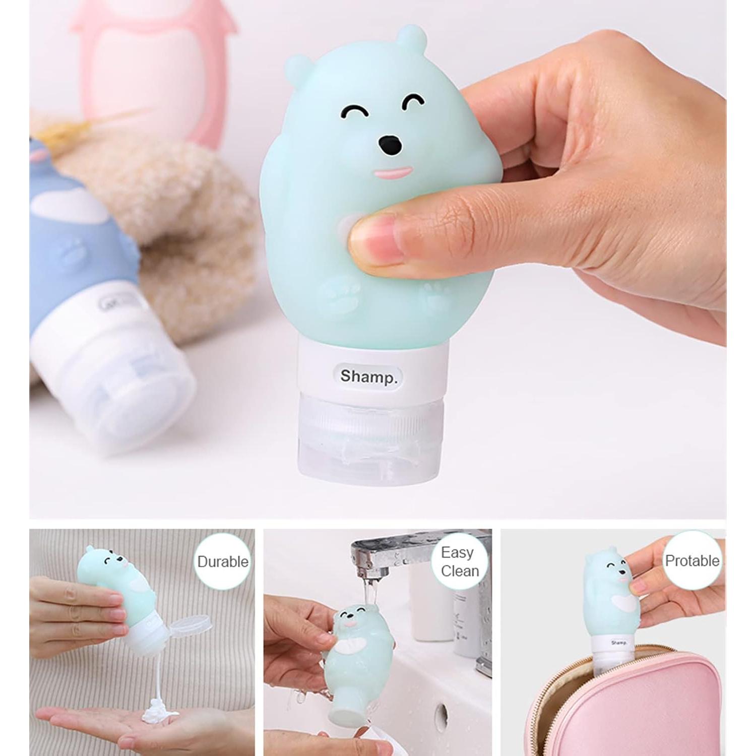 Juego de Botellas de Viaje Heicat 2.7 oz Silicona a Prueba de Fugas