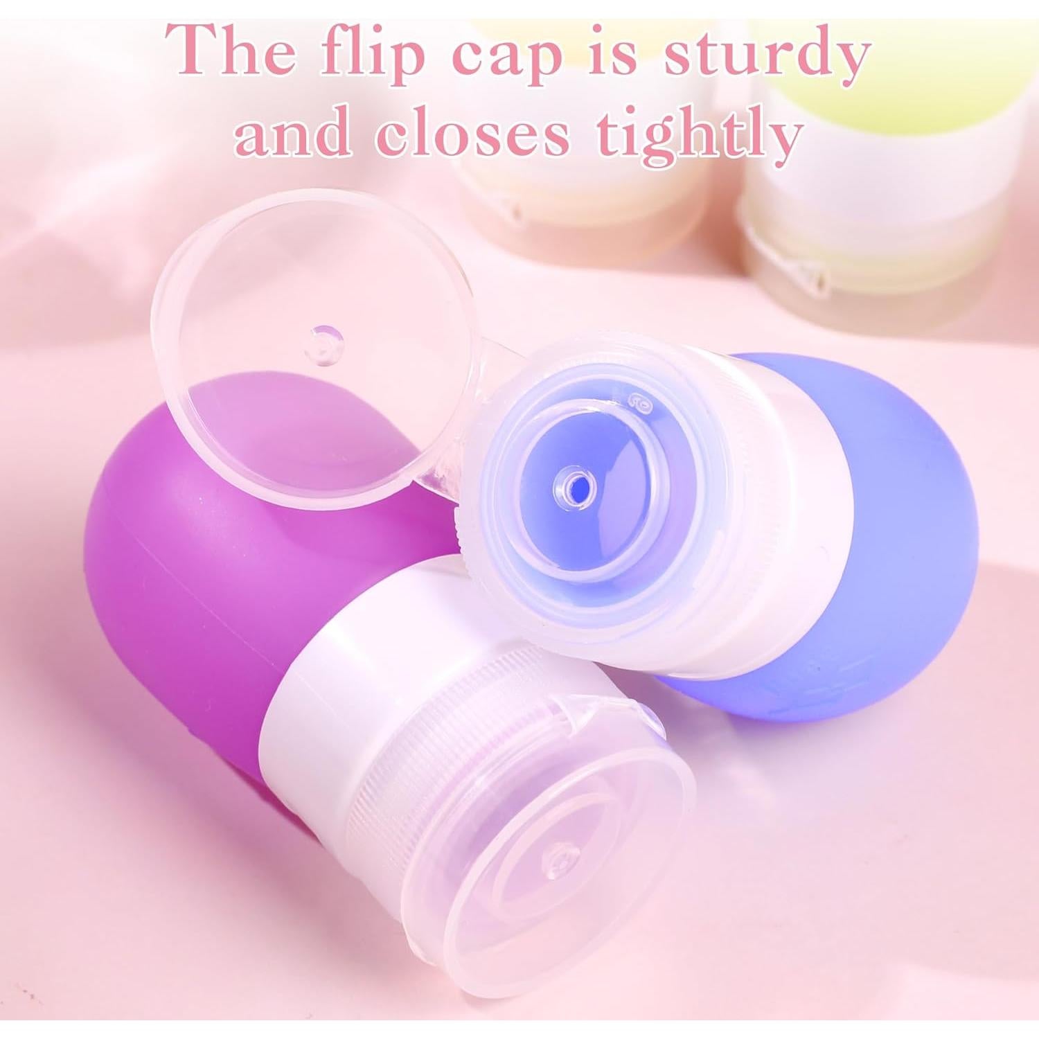 Botellas de Viaje de Silicona RONRONS 4 Pack 30ml a Prueba de Fugas