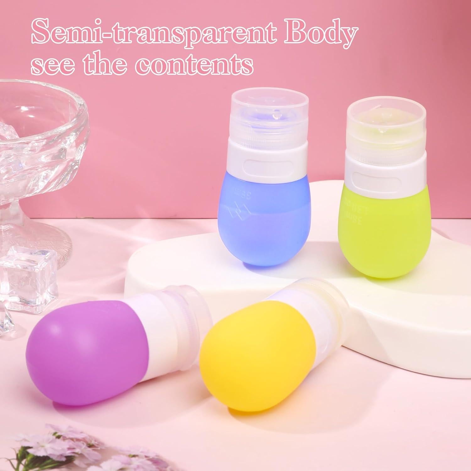 Botellas de Viaje de Silicona RONRONS 4 Pack 30ml a Prueba de Fugas