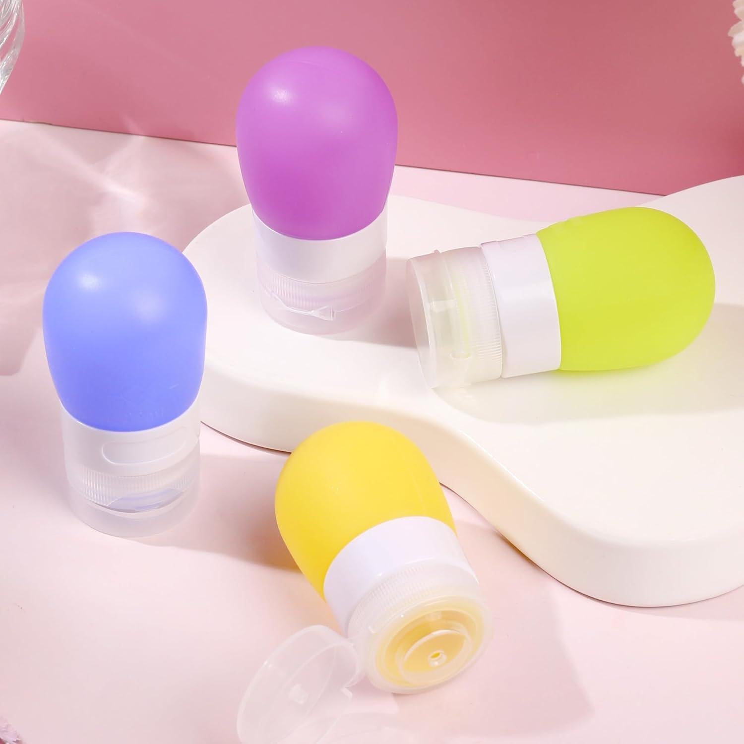 Botellas de Viaje de Silicona RONRONS 4 Pack 30ml a Prueba de Fugas