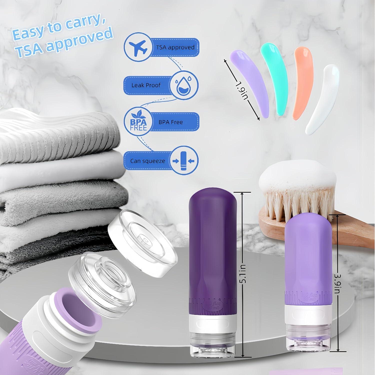 Juego de Botellas de Viaje LSQDV 18 Piezas Aprobadas TSA