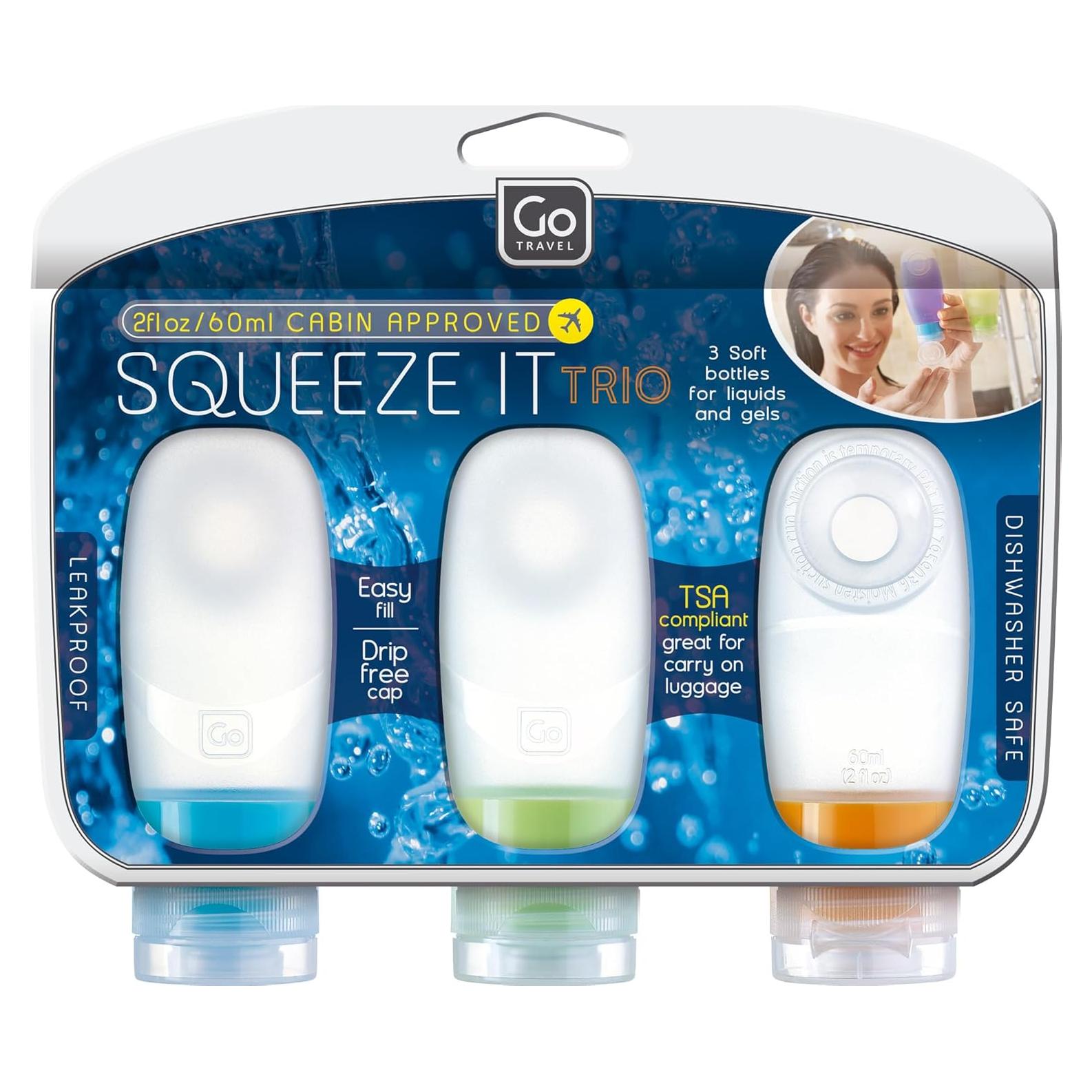 Trío de Botellas de Viaje Go Travel 60ml Aprobadas por TSA