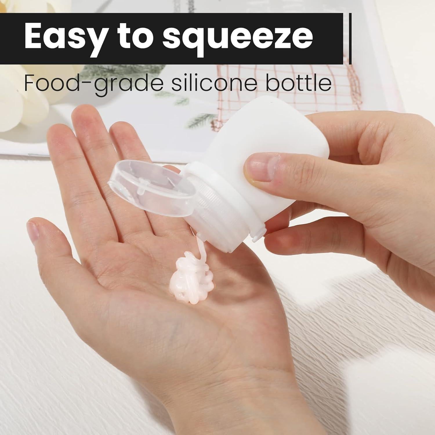 Botellas de Silicona de Viaje RONRONS 1oz A Prueba de Fugas - 4 Piezas